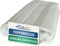 Hochwertiger Topperbezug aus Komfort Doppeltuch | 180x200 cm | Ersatzbezug für Matratzentopper | 180/200 cm | Kernhöhe 4-6 cm