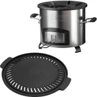 BBQ#BOSS Raketenofen Ø26 cm Set, mit Grillplatte aus Gusseisen