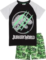 Jurassic World - Schlafanzug mit Shorts für Jungen NS6736 (146-152) (Schwarz/Grün/Grau)