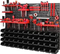 Sada stohovacích boxů 4x Nástěnný policový úložný systém 44 boxů 1152 x 780 mm