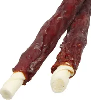 2x25cm - Schecker Hundesnack - Kaustangen XL für große Hunde mit Entenbrust und Büffelhaut