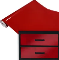 Deko-Folien Einfarbig, 45x100 cm Signalrot Rot Glanz, DecoMeister, Klebefolien, Dekorfolie, Selbstklebefolie, Laufmeter, Möbelfolie Selbstklebend, Folie für Möbel nach Maß, Einheitliche Farbe