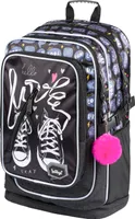 Baagl Schulrucksack für Mädchen mit Laptopfach und Reflektierenden Elementen (Turnschuhe)