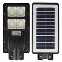 LED Solar Gartenleuchte 6000K Kaltweiß 2400lm 200W 120° IP65 PIR Bewegungsmelder Mastleuchte Schwarz