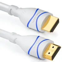 CSL Computer  HDMI 2.0 Kabel, gewinkelt, 10 m, weiß/blau