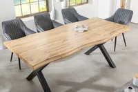 riess-ambiente Industrial Esstisch WILD 160cm braun Wildeiche-Design Baumkante schwarz X-Gestell Esszimmertisch Tisch Konferenztisch