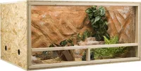 OSB Terrarium, Holzterrarium 120x60x60 cm mit Seitenbelüftung Zierleistenset mit Zierleistenset Sicherheitspaket mit Sicherheitspaket