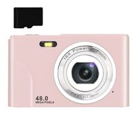 INF Digitálny fotoaparát s 48 MP, HD 1080p, 16x zoom, 32GB pamäťová karta Ružová