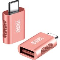 AdroitGoods 2x USB-C auf USB-A Adapter - USB 3.1 - Konverter - Aluminium Rose Gold - Silikongriff