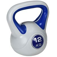 SPORTNOW Kettlebell 12 KG, kettlebell vhodný na podlahu, kyvný kettlebell pro trénink s volnou vahou, silový trénink, vzpírání, vytrvalost, fitness, modrý