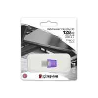 Kingston Technology DataTraveler microDuo 3C USB-Flash-Laufwerk 128 GB USB Typ-A / USB Typ-C 3.2 Gen 1 (3.1 Gen 1) Edelstahl, Violett