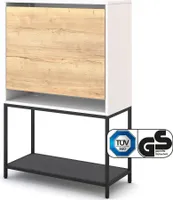 ASSMANN Sekretär Cubas Premium Weiß-Schwarz, 123x80x36cm,