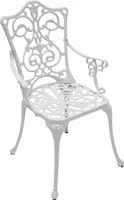 DEGAMO Gartensessel Gartenstuhl im Jugendstil Design, Aluguss weiss, wetterfest
