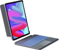 Inateck Tastatur Hülle für iPad Air 13 Zoll (2025/2024),ipad Pro 12.9 Zoll 6/5/4/3 Gen, Abnehmbare Touchpad mit 7-Farbiger Hintergrundbeleuchtung
