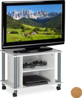 relaxační TV stolek s kolečky a 2 přihrádkami
