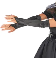Handschuhe lang fingerlos schwarz