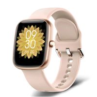 TPFNet Smartwatch mit Silikon Armband für Damen - individuelles Display - Smart Watch Armbanduhr - Musiksteuerung uvm. - Modell SW18 - Gelb