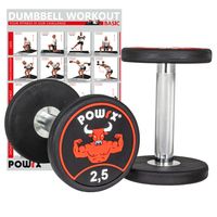 Powrx Professionell Rundhantel 2er Set Inkl. Workout I Gummi Kurzhantel Beschichtung Geruchsneutral 5-30 Kg I Verchromt