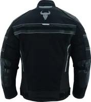 Herren Motorradkombi Textilien Tech Mesh motorradjacke + Motorradhose mit Protektoren, Größe:58/3XL, Farbe:Schwarz