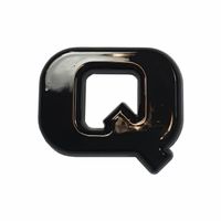 3D-Relief-Buchstabe schwarz glänzend Q