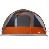 vidaXL Tunnelzelt 5 Personen Grau und Orange Wasserdicht