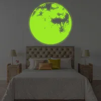 Im Dunkeln leuchtender Mond-Wandaufkleber – leuchtender Deckenaufkleber für Kinderzimmer, Schlafzimmer, das Lichtdekor – 71 x 71