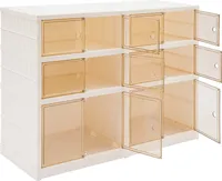 3-úrovňový organizér na boty skládací úložný box na boty bílý bez instalace