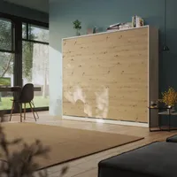 Skříňová postel Classic 160x200 Horizontální bílá/divoký dub Bez matrace