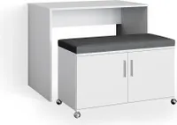 Vicco Schreibtisch Flona, 93.2 cm, Weiß/Anthrazit