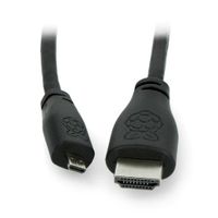 Kábel MicroHDMI - HDMI 2.0 Original pre Raspberry Pi 4 - 1 m - čierny