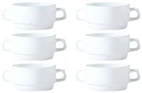 6 Suppentassen 32cl - stapelbar - Restaurant Uni Weiß - Opalglas