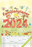 Familienplaner Cartoon 2024 - Bildkalender 23,7x34 cm - 6 Spalten - Kalender mit Platz für Notizen - mit vielen Zusatzinformationen - Wandkalender
