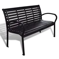 Gartenbank Stahl Und Wpc Schwarz Und – Schwarz / 125 cm