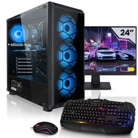 Megaport Gaming PC Komplettset - 24" Monitor - Ryzen 5 5600G -16GB RAM - 1TB M.2 SSD - Windows 11-1503-DE