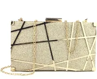 7,5 "Frauen Abendtasche Clutch Geldbörsen Exquisite Metall Hollow Out Handtaschen, Gold