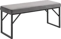 HOMCOM Lavica, čalúnená lavica, posteľná lavica zamatového vzhľadu, lavica na líčenie, lavica do obývačky, spálne, max. nosnosť 200 kg, oceľ, tmavosivá, 100 x 35 x 47 cm