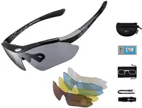 Rockbros 10003 Polarisierte Fahrradbrille, Schwarz