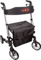 Antar Rollator Leichtgewicht 3fach faltbar, silber, Komplett-Set mit Gurt und Stockhalter
