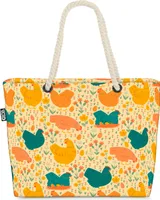 VOID Henne Blume Wiese Strandtasche Shopper 58x38x16cm 23L XXL Einkaufstasche Tasche Reisetasche Beach Bag
