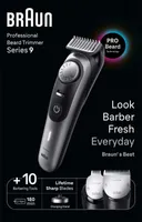Braun BeardTrimmer BT9420 - Waschbar - Akku - Schwarz - Grau