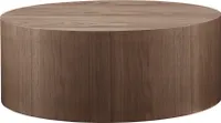 SalesFever Couchtisch Ø 80 cm | rund | MDF mit Walnussholzfurnier | B 80 x T 80 x H 30 cm | Walnuss