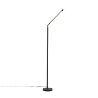 QAZQA - Moderne Stehleuchte I Stehlampe I Standleuchte I Lampe I Leuchte schwarz inkl. LED mit Touchdimmer - Berdien Dimmer I Dimmbar I Wohnzimmer - Stahl Länglich - I (nicht austauschbare) LED