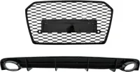 Dyfuzor zderzaka do Audi A6 4G Facelift 15-18 Kratka wydechu RS6 Look