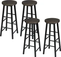 WOLTU Barhocker 4er Set Bistrohocker, Gestell aus stabilem Stahl, Sitzfläche aus MDF, Schwarz-Rostfarbe