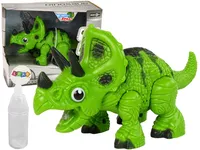 Interaktívny dinosaurus Triceratops Parný zvuk Zelený