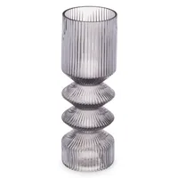 Vase aus geriffeltesm Glas, 8 x 23 cm