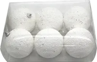 Weihnachtskugel Schneeball mit Glitzer Ø 8 cm - 24 Stück