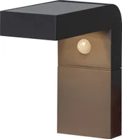 Star Trading Solarwandlaterne Vici, Wandleuchte, Schwarz, LED, Dämmerungssensor, Bewegungssensor, Warmweiß, Außenbereich, 20 cm