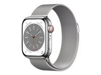 Apple WATCH Series 8 41mm GPS+Cellular Edelstahl Silber Milanaisearmband Silber