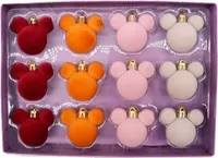 Disney Mini Micky Maus Weihnachtskugeln 12 Kugeln Samt Bunt Weihnachten Kugel